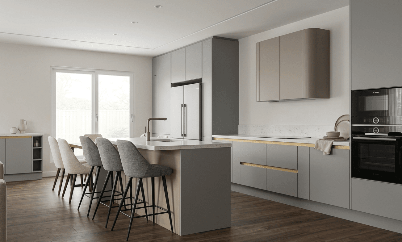 Та же кухня-гостиная, но уже в клиентской подаче: после AIInterior